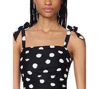 Kate Spade New York Women's Shirred Tied One-Piece Swimsuit
