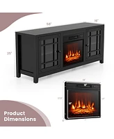 58 Inch Fireplace Tv Stand with Adjustable Shelves for TVs up to 65 Inch