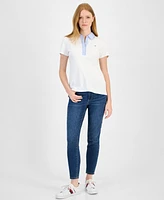 Tommy Hilfiger Women's Pique-Knit Striped-Collar Polo