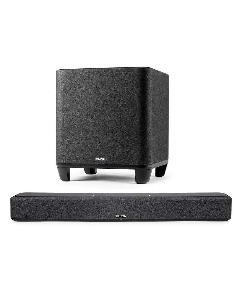 Denon Home Sound Bar 550 with Dolby Atmos and Heos Built-in and Denon Home Wireless 8" Subwoofer with Heos