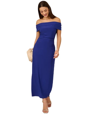 Adrianna by Papell Women's Matte Jersey Off-The-Shoulder Maxi Dress