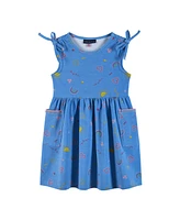 Andy & Evan Toddler Girls Toddler/Child Blue Printed Jersey Dress