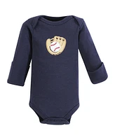 Luvable Friends Baby Boys Preemie Long Sleeve Bodysuits 3pk, Baseball, Preemie