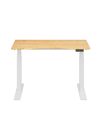 Flexispot E7-commercial W Electric Adjustable Standing Desk, Curved Bamboo Top