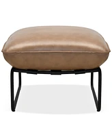 Briannie Leather Ottoman, Exclusively at Macy's