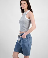 Tinseltown Juniors' Tie-Waist Jort Jean Shorts
