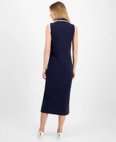 Nautica Jeans Women's Johnny-Collar Sleeveless Midi Dress