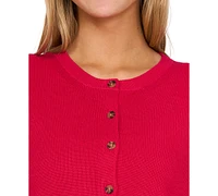 CeCe Women's Button-Front Knit Cardigan