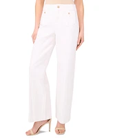 CeCe Women's High-Rise Straight-Leg Patch-Pocket Pants