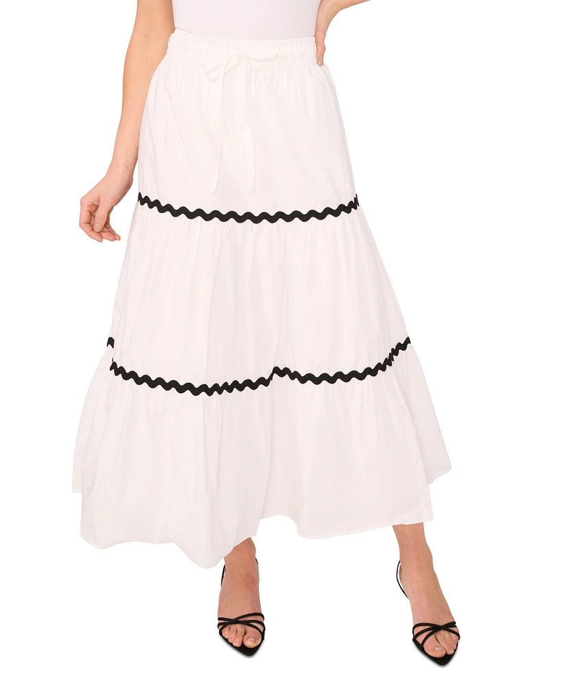 CeCe Women's Rickrack-Trim Maxi Skirt