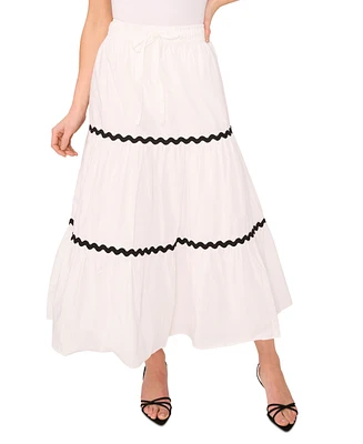 CeCe Women's Rickrack-Trim Maxi Skirt