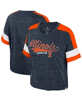 Colosseum Women's Navy Illinois Fighting Illini Color Block Scoop Neck T-Shirt