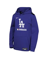 Nike Big Boys and Girls Royal Los Angeles Dodgers Authentic Collection Performance Pullover Hoodie