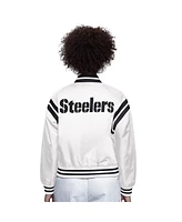 Starter Women's Cream Pittsburgh Steelers Full Count Full-Snap Satin Jacket