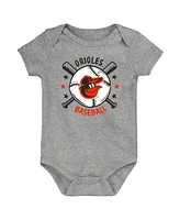 Outerstuff Newborn Baltimore Orioles Batter Up Bodysuit 3-Pack