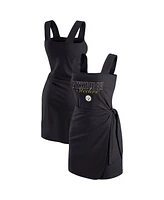 Wear by Erin Andrews Women's Black Pittsburgh Steelers Wrap Dress
