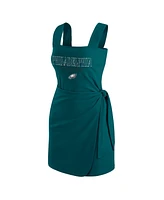 Wear by Erin Andrews Women's Midnight Green Philadelphia Eagles Wrap Dress