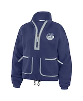 Wear by Erin Andrews Women's Blue Toronto Maple Leaves Polar Fleece Half-Zip Jacket