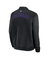 Nike Men's Black Colorado Rockies Authentic Collection Dugout Full-Zip Bomber Jacket