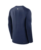 Nike Men's Navy Milwaukee Brewers Authentic Collection Game Time Raglan Performance Long Sleeve T-Shirt