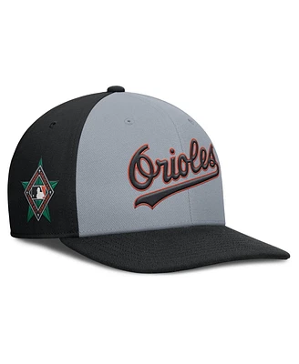 Nike Men's Gray/Black Baltimore Orioles Pro Performance Snapback Hat