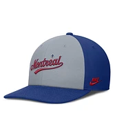 Nike Men's Gray/Blue Montreal Expos Cooperstown Collection Pro Performance Snapback Hat