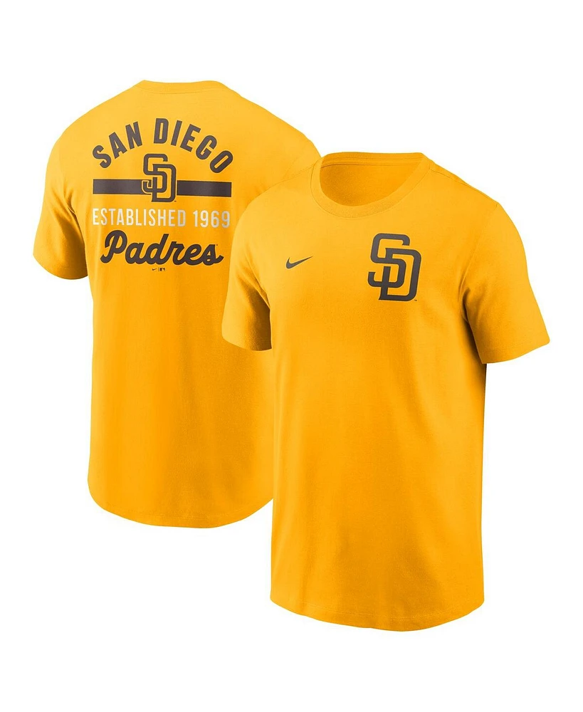 Nike Men's Gold San Diego Padres 2-Hit T-Shirt