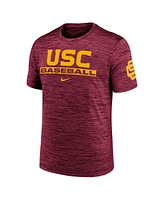 Nike Men's Cardinal Usc Trojans Velocity Baseball Wordmark Stack Performance T-Shirt