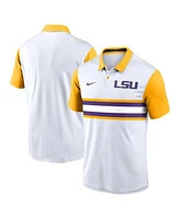 Nike Men's White Lsu Tigers Campus Pattern Vapor Performance Polo Shirt