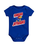 Outerstuff Newborn Royal Kansas Jayhawks Sunday Comics Bodysuit Set 3-Pack