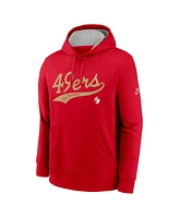 Nike Men's Scarlet San Francisco 49ers Rewind Club Logo Pullover Hoodie