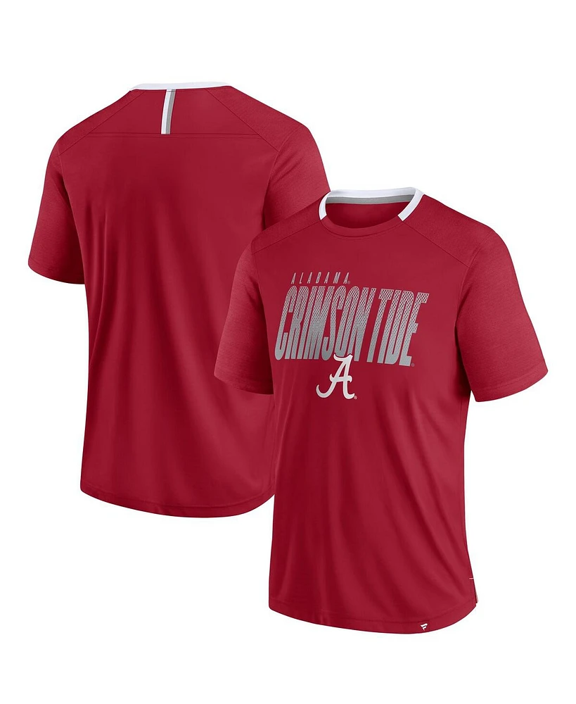 Fanatics Men's Crimson Alabama Tide Defender Fade Slant T-Shirt