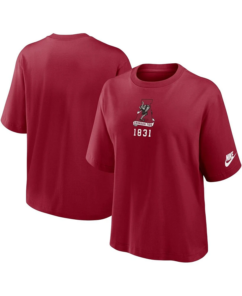 Nike Women's Crimson Alabama Tide Boxy Legacy Established T-Shirt