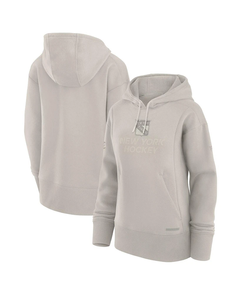Fanatics Women's Cream New York Rangers Authentic Pro Road Pullover Hoodie