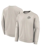 Fanatics Men's Cream Chicago Blackhawks Authentic Pro Road Fleece Pullover Sweatshirt