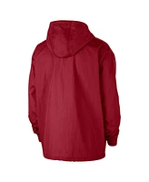 Nike Men's Red Miami Heat Courtside Premium Club Anorak Quarter-Zip Pullover Hoodie