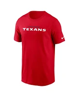 Nike Men's Red Houston Texans Primetime Wordmark Essential T-Shirt