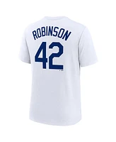 Nike Men's Jackie Robinson White Brooklyn Dodgers Cooperstown Collection Tri-Blend Name Number T-Shirt