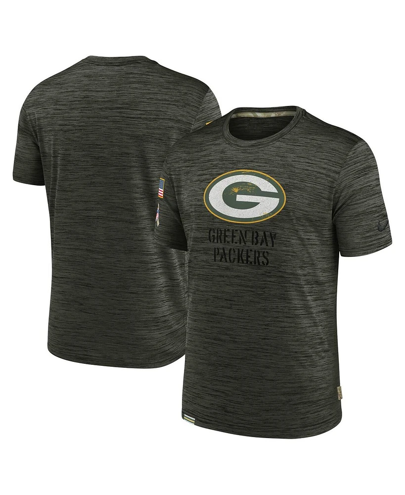 Nike Men's Olive Green Bay Packers Salute to Service Velocity Team T-Shirt