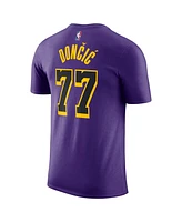 Jordan Men's Luka Doncic Purple Los Angeles Lakers Statement Edition Name Number T-Shirt
