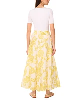 Vince Camuto Women's Printed Tiered Smocked-Waist Maxi Skirt