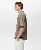 Mango Men's Slim-Fit Cotton-Blend Shirt