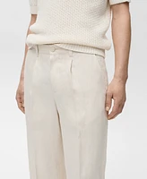 Mango Men's Eu Regular-Fit Linen Trousers
