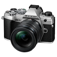Om System Om-5 Mirrorless Camera with M.Zuiko Digital Ed 12-45mm f/4.0 Pro Lens, Silver