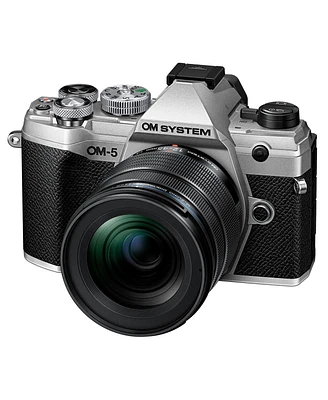 Om System Om-5 Mirrorless Camera with M.Zuiko Digital Ed 12-45mm f/4.0 Pro Lens, Silver