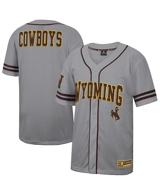 Colosseum Men's Gray Wyoming Cowboys Free Spirited Baseball Jersey