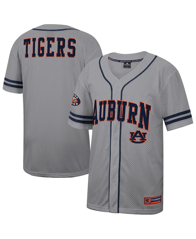 Colosseum Men's Gray Auburn Tigers Free Spirited Baseball Jersey
