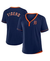 Fanatics Women's Navy Detroit Tigers League Diva Star Raglan V-Neck T-Shirt