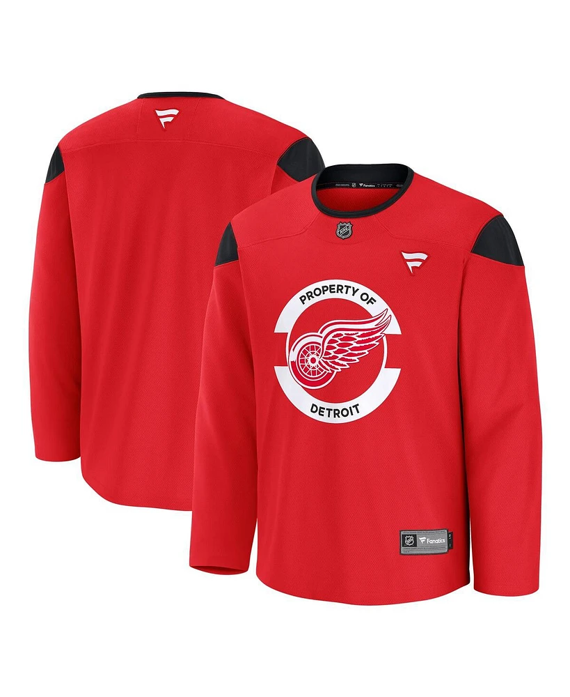 Fanatics Men's Red Detroit Wings Home Practice Jersey