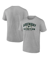 Fanatics Men's Heather Gray Green Bay Packers Screen Blocking T-Shirt